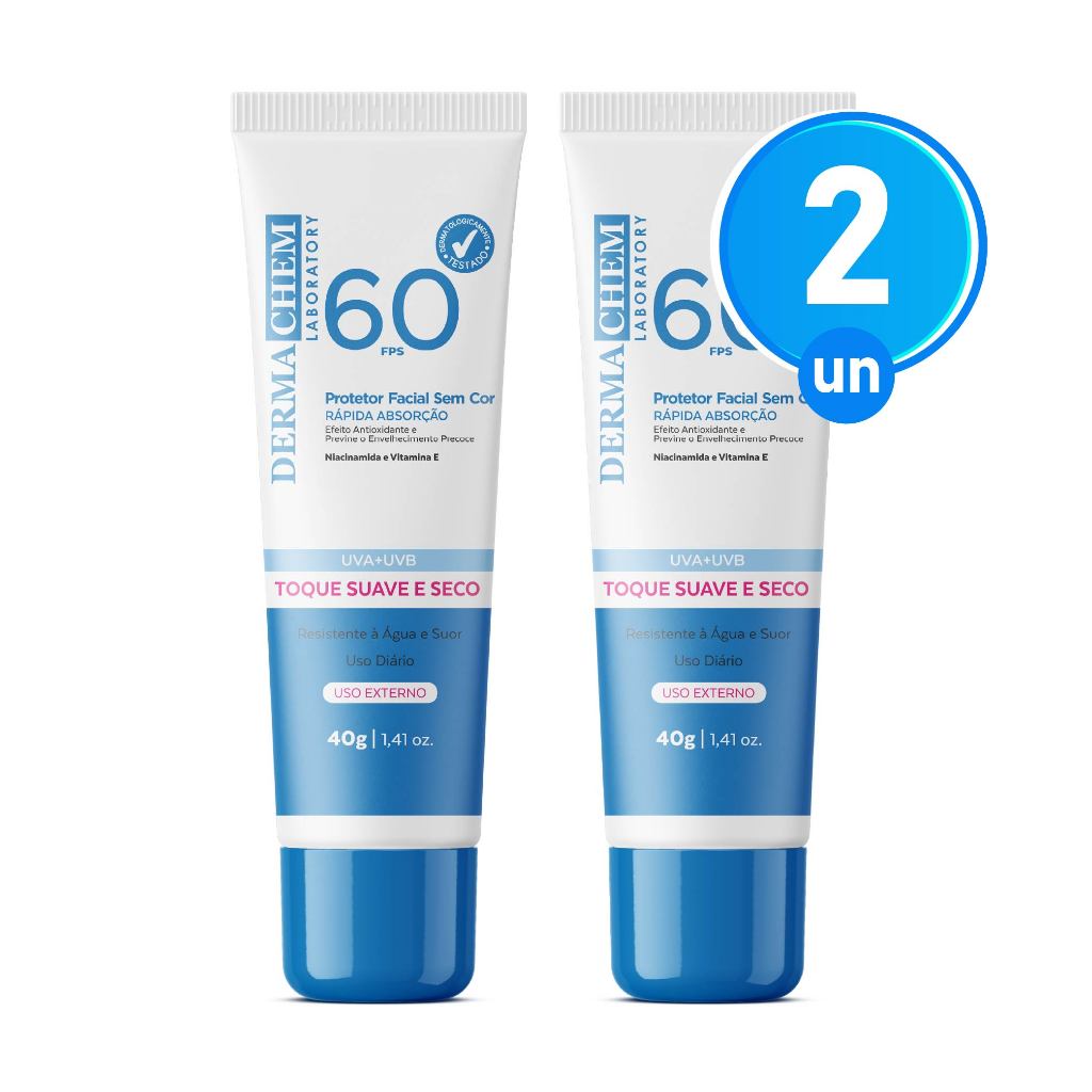 Imagem Kit 2 Protetor Solar Rosto FPS60 40g Dermachem