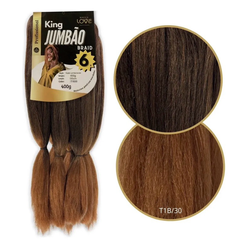 Cabelo King Jumbão Box Braids Kanekalon 400g Jumbo