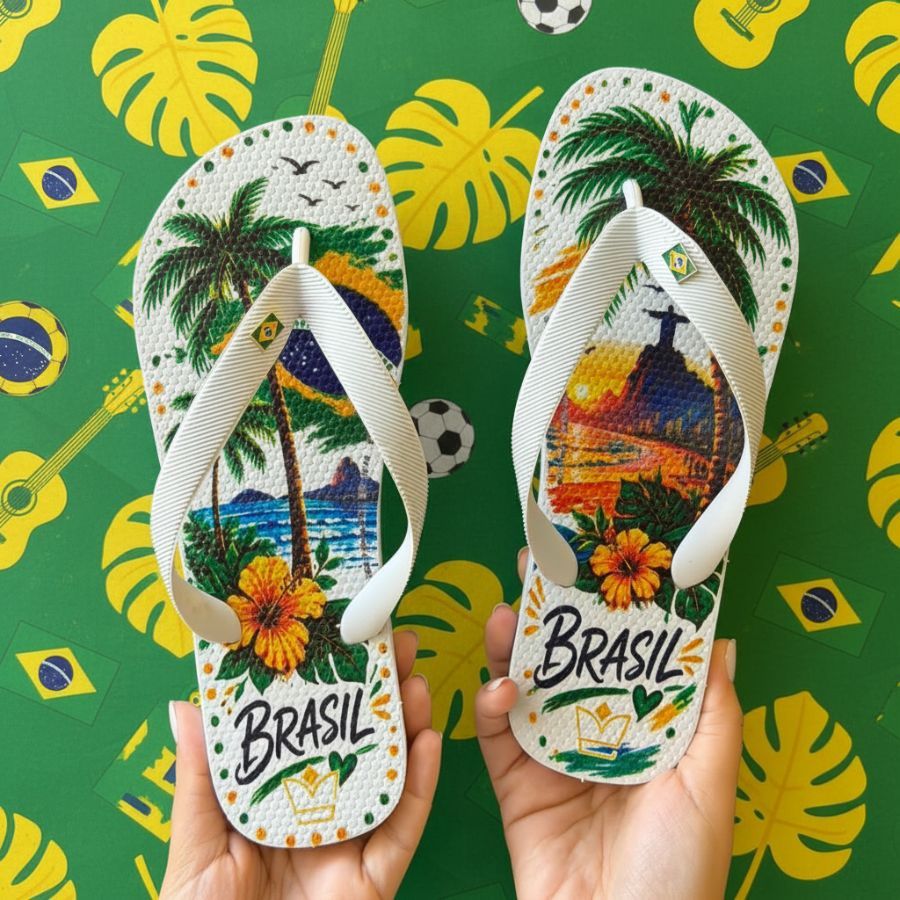Chinelo Feminino Para Copa do Mundo 2026 Estampado 33 ao 40