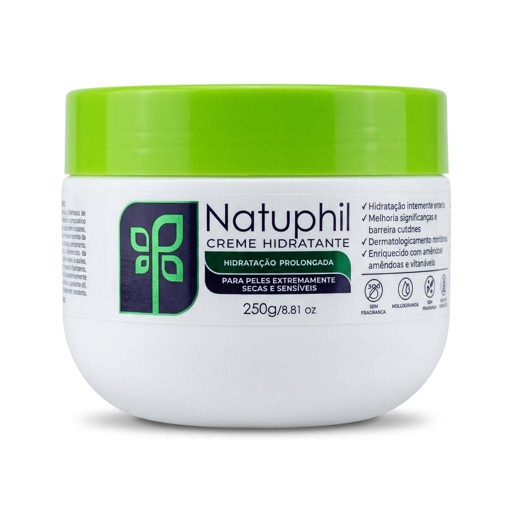 Creme Ultra Hidratante Hipoalergênico para Corpo Natuphil 250g Natuflores Corpo Pele Sensível