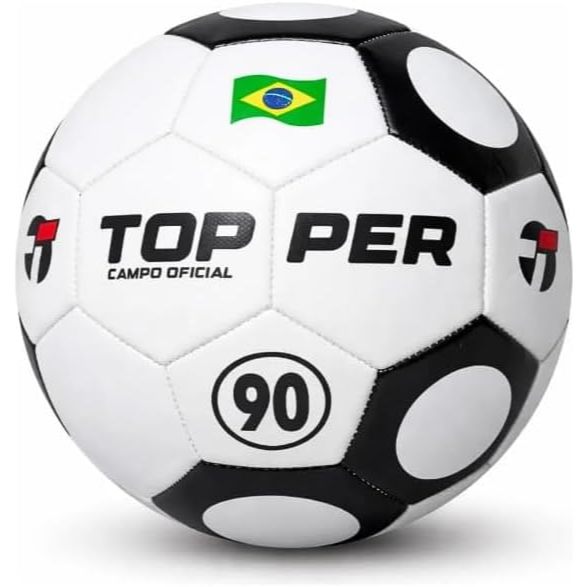 Bola Campo Topper 90 Hybrid Oficial Futebol Tamanho 5 Durável Resistente Treino Jogo Alto Desempenho