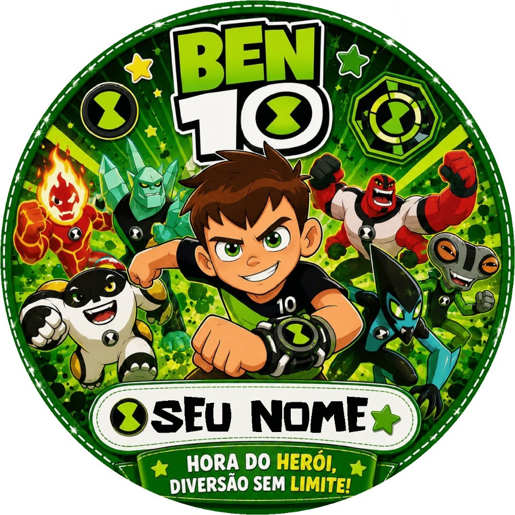 QUADRO BEN10 PERSONALIZADO SEU NOME ENFEITE DE PORTA DECORAÇÃO QUARTO INFANTIL BEN 10 GUIRLANDA