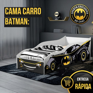 Cama Carro Juvenil Para Quarto Infantil Adesivada com Proteção Lateral Cama Feita em MDF