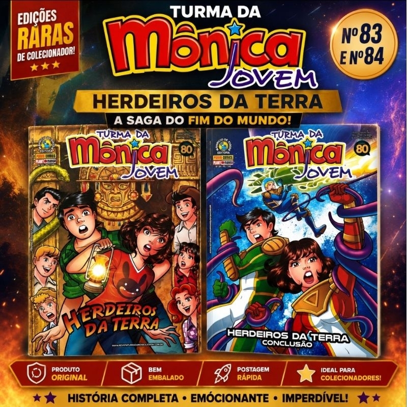 Kit Turma da Mônica Jovem Herdeiros da Terra Completo Nº 83 e 84 Original