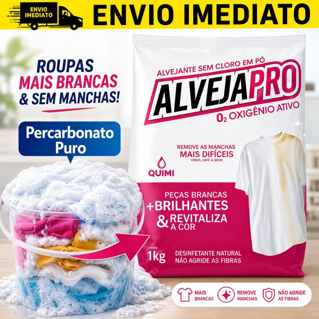 Percarbonato de sódio 100% PURO limpa manchas alvejante em pó sem cloro