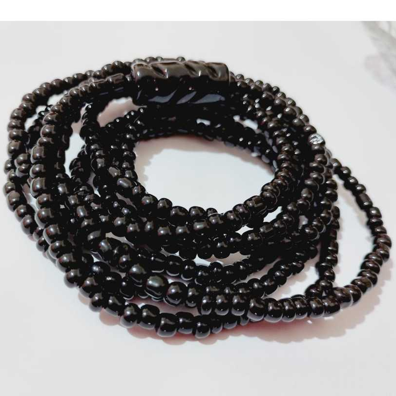 Detalhes do Guia Miçanga Preto Exu e Pombagira | Colar Proteção Espiritual Religioso