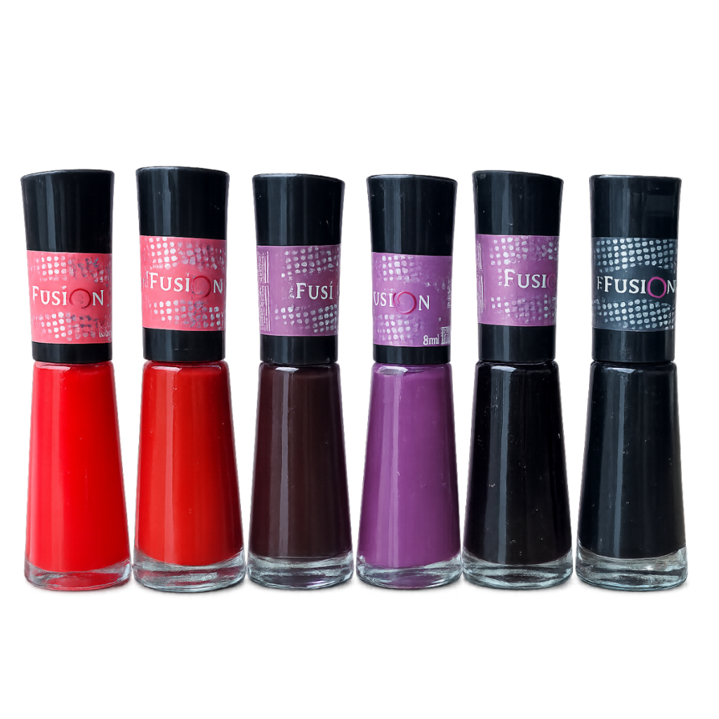 kit 6 Esmaltes vermelhos, preto, vinho, rebu Sou Vegan manicure atacado