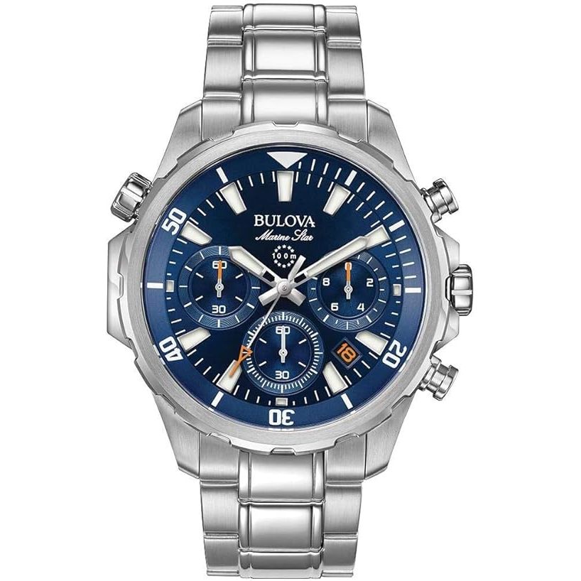 Bulova Marine Star 96b256 Masculino (cód: 20485801) Prateado Azul