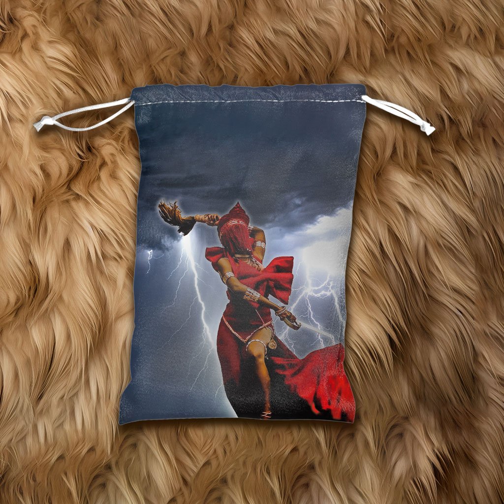 Saquinho de tarô Yansã, porta búzios, saco de oráculos e baralho cigano, bolsa para cartas tarot