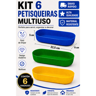Kit 6 Petisqueiras Coloridas Multiuso Gourmet