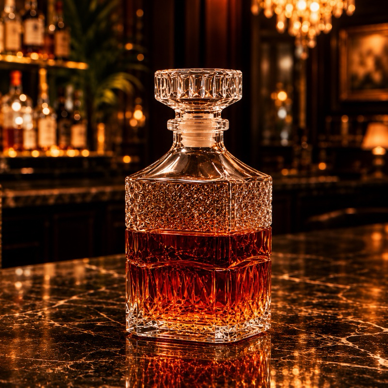 Garrafa de Vidro 1L Para Whisky Licor Bebidas Luxo