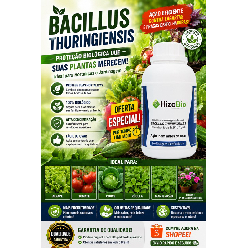Bacilis thuringiensis contra larvas e lagartas. — imagem 2 de 2