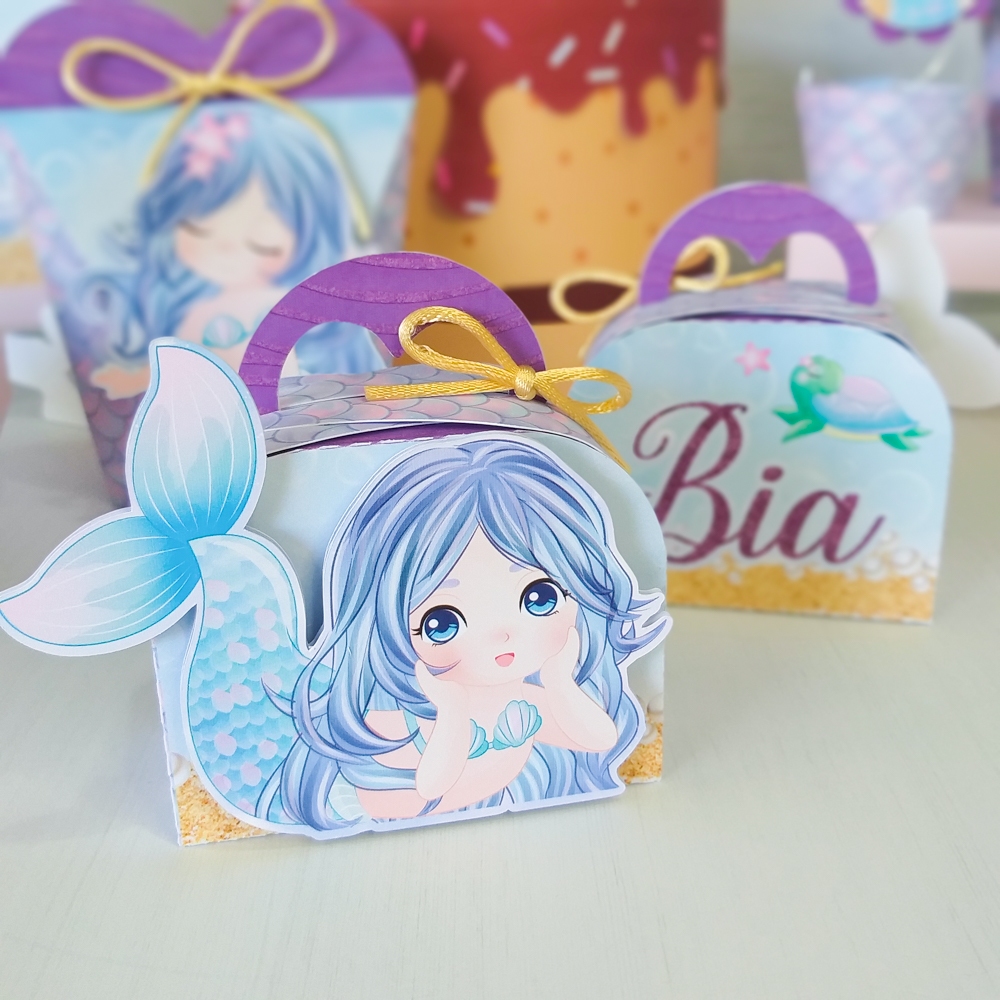 Personalizados SEREIA LILÁS | Lembrancinhas Personalizadas Festa Infantil | CAIXINHAS MONTADAS