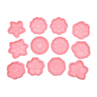 Kit 12 Cortadores Sakura Flower para Confeitaria Artesanato Massas Biscuit Personalizacao de Festas
