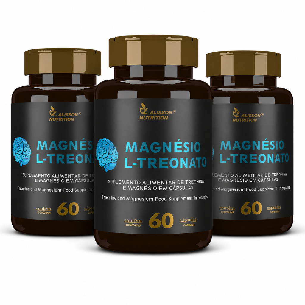 Magnésio L Treonato Threonine Magnesium Supplement in 3x60 capsules - Alisson Nutrition