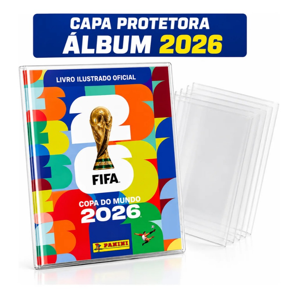 Capa Protetora Transparente Para Álbum Copa Do Mundo 2026 Figurinhas Panini