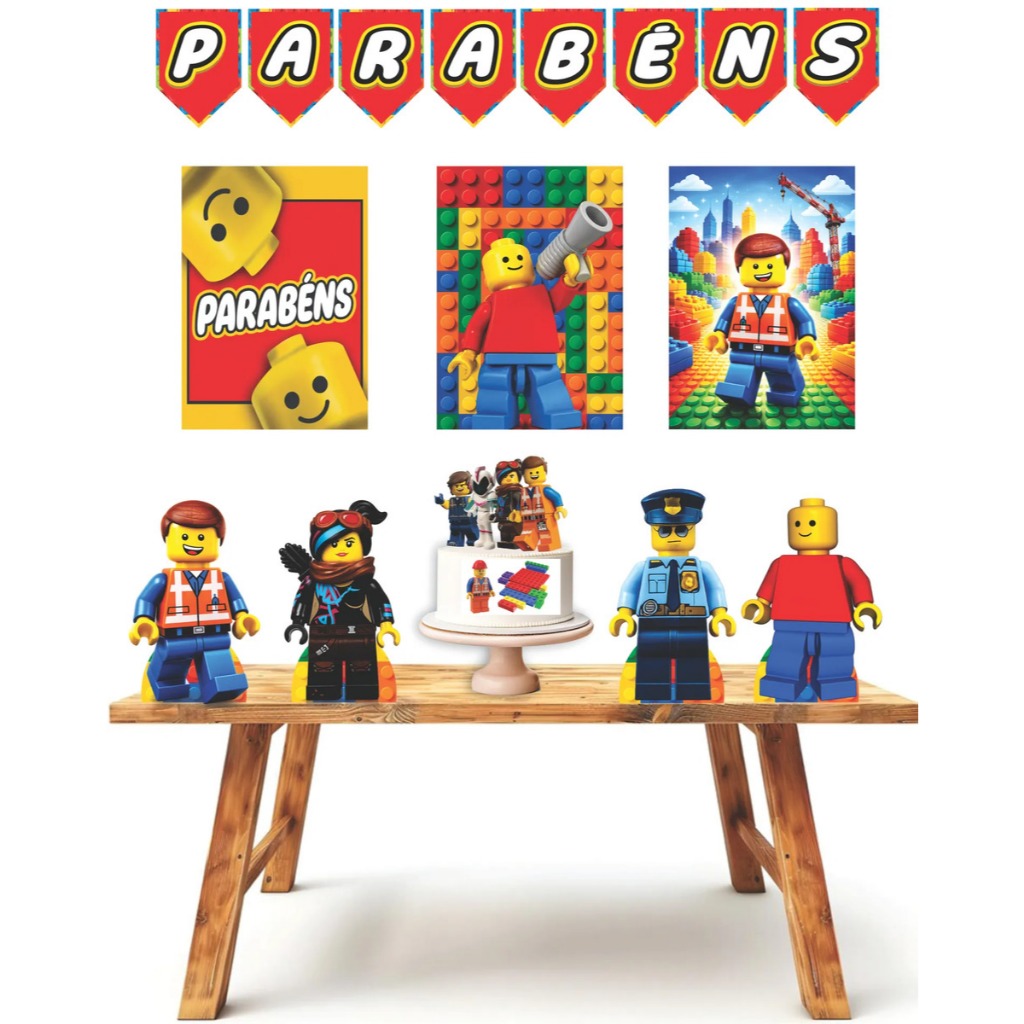 Kit festa em casa personalizado fazemos todos os temas Bloco de Montar