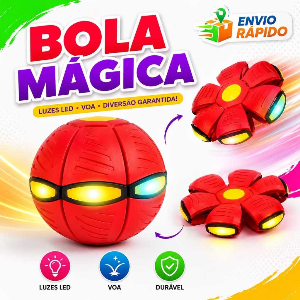 Brinquedo divertido Bola Mágica Voadora Com Led Bola Maluca Disco voador Brinquedo para Pet e Crianças