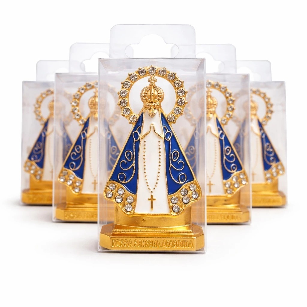 Nossa Senhora Aparecida Santinha Miniatura Dupla Face Para Painel de Carro Mesa Enfeite