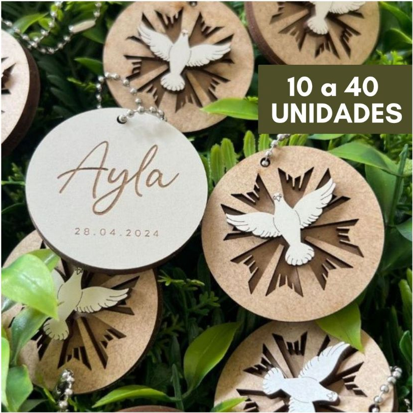 Lembrancinha Personalizada Batismo Kit Chaveiro Com Nome E Data Batizado Primeira Comunhão Eucaristia