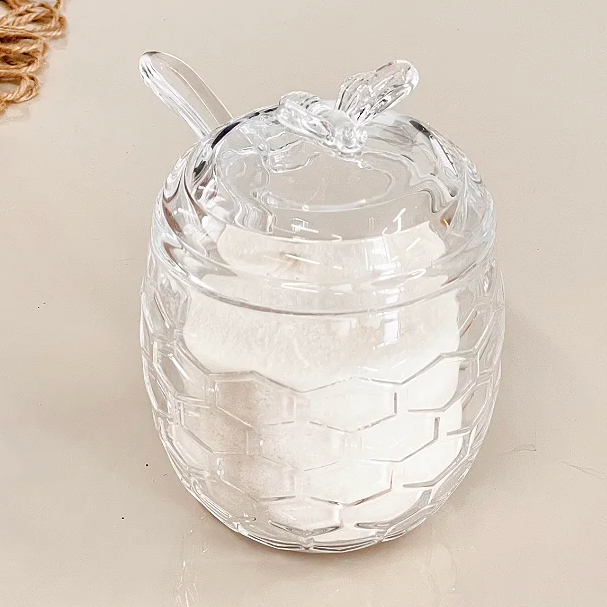 Imagem Açucareiro de Vidro com Colher Abelha Bee Transparente Hauskraft 230ml