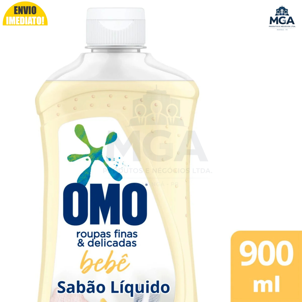 OMO Sabão Líquido Bebê 900ml Hipoalergênico Roupas Delicadas Lava Roupas Infantil