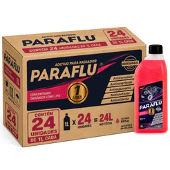 Kit 24 Aditivo Radiador Paraflu Orgânico Concentrado Rosa 10-3001 1L