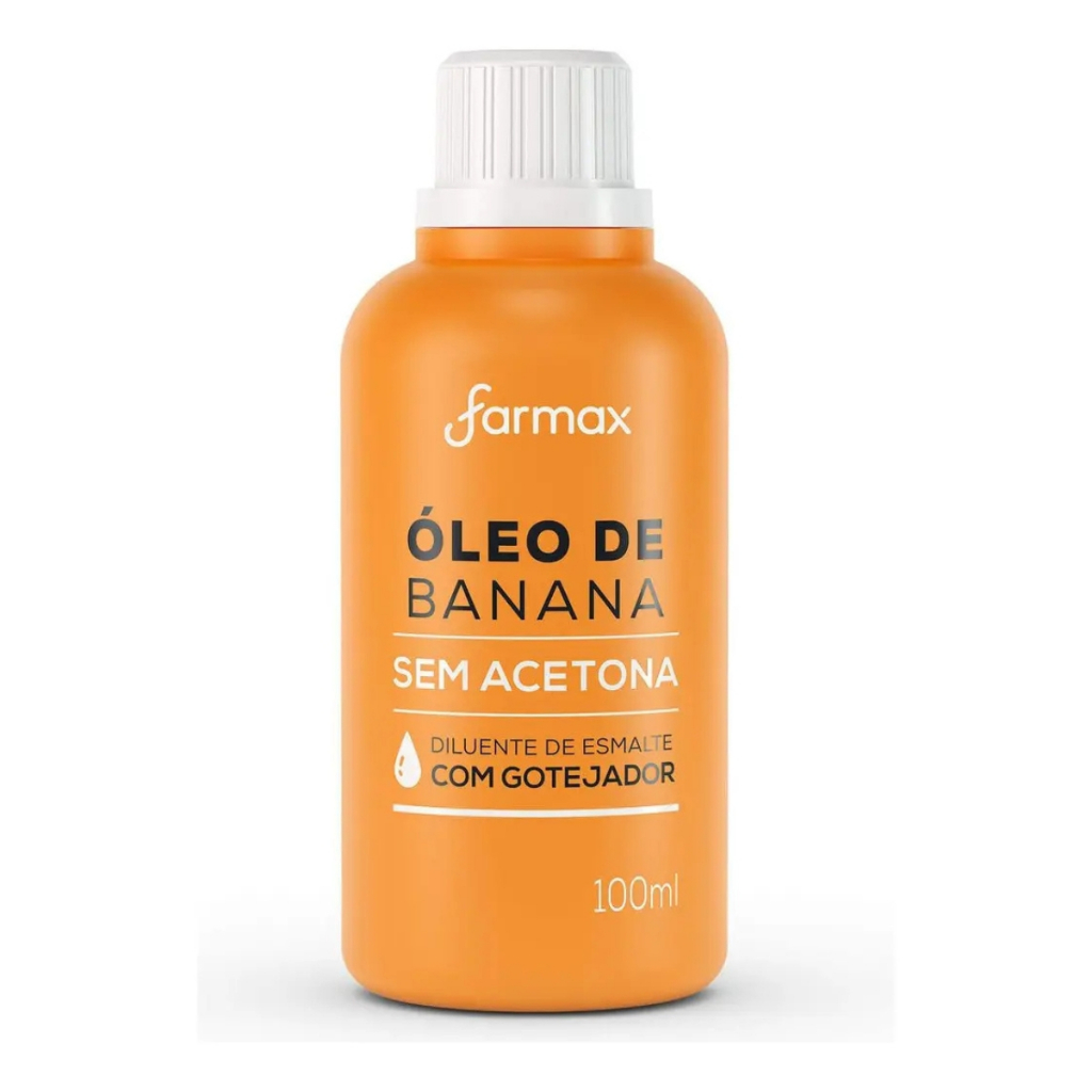 Óleo de Banana Farmax 100ml – Diluente de Esmaltes e Auxiliar de Cutículas