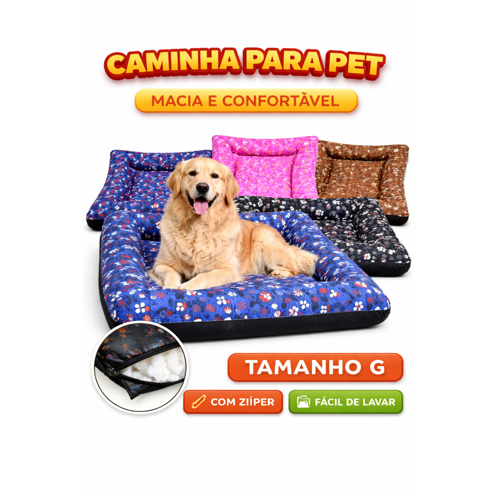 Cama Colchão Colchonete para pet Cachorro Gato Grande 93 x 70 cm