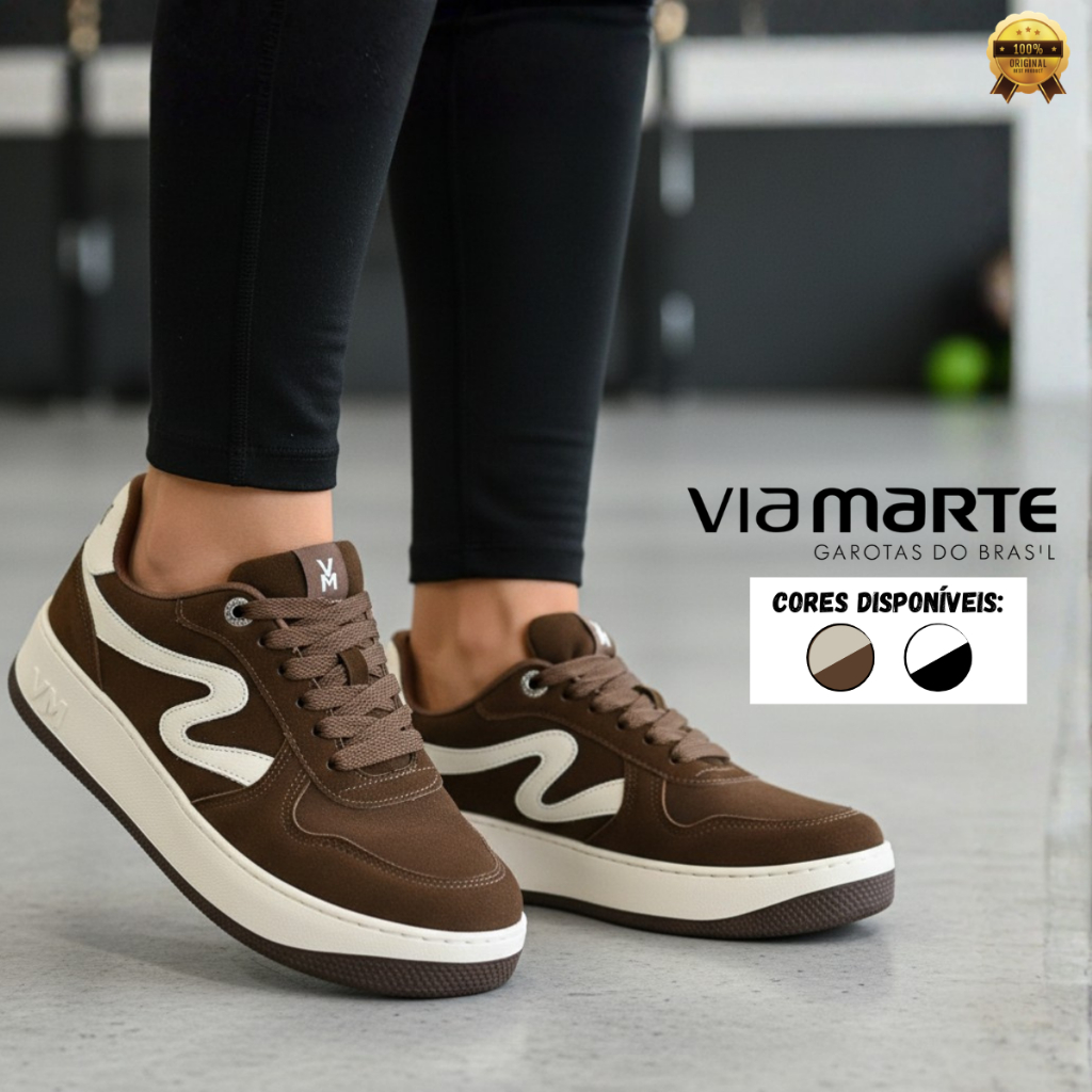 Tênis Via Marte Feminino Plataforma Casual Confortável Antiderrapante Moda Urbana Original