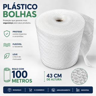 Plástico Bolha - Bobina 43 cm X 100
