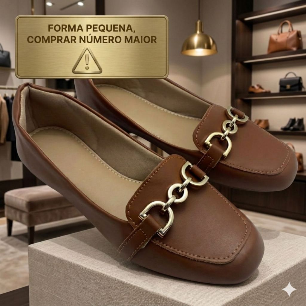 Sapatilha Mocassim Feminino Bico Quadrado Confortável Enfeite Bridão Elegante — imagem 2 de 2