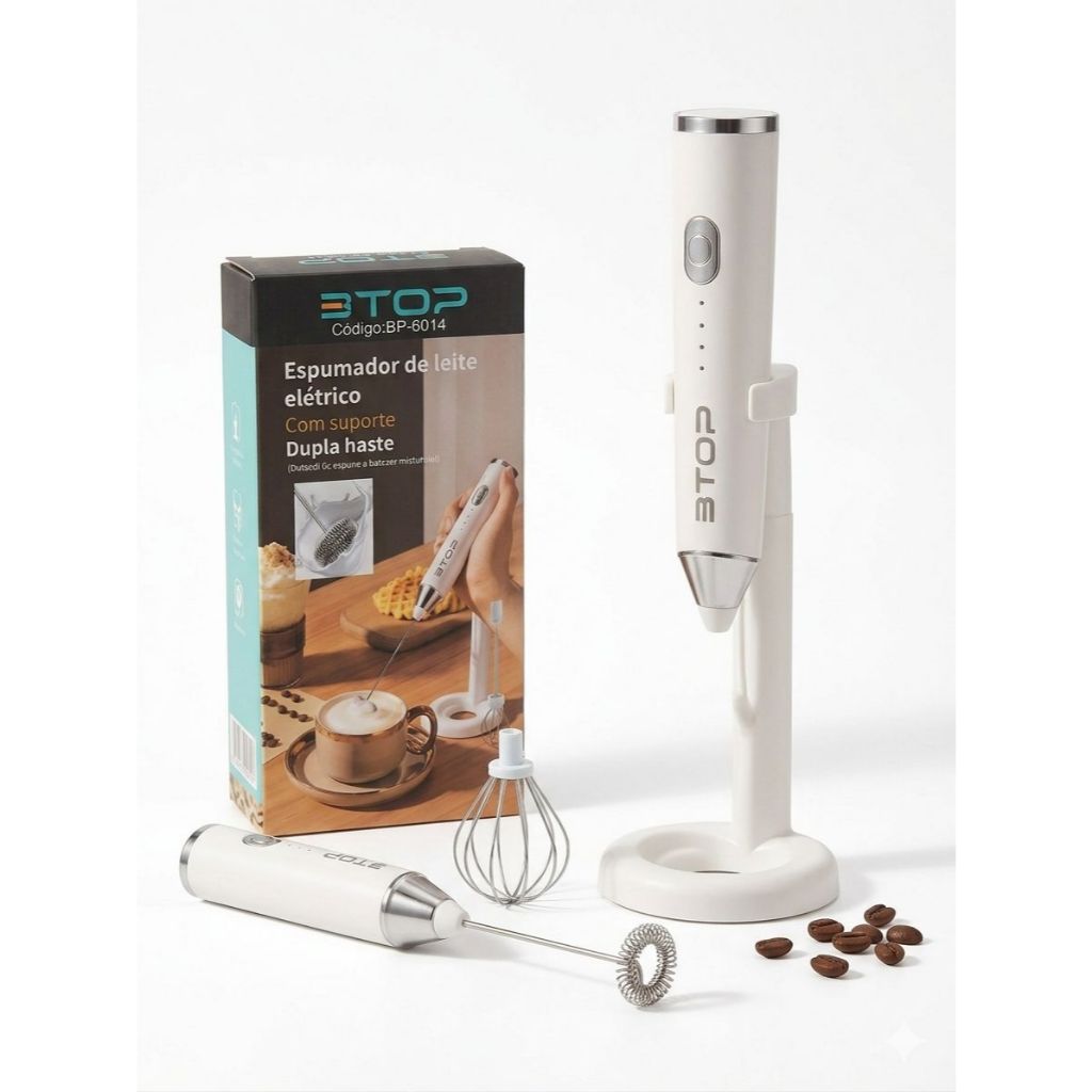 MIXER E ESPUMADOR DE LEITE ELÉTRICO COM SUPORTE COM HASTE DUPLA BP-6014