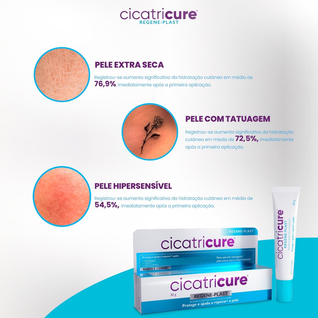 Creme multifuncional Regeneplast Cicatricure Rosto e Corpo 30g - Pantenol e Vitamina E · foto 2