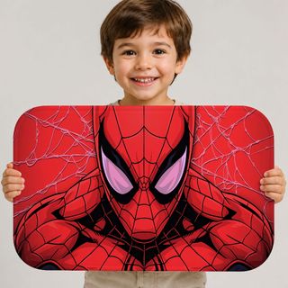 Tapete Homem Aranha Infantil Antiderrapante 60x40 Macio Aveludado Lavável Decoração Quarto Qualidade