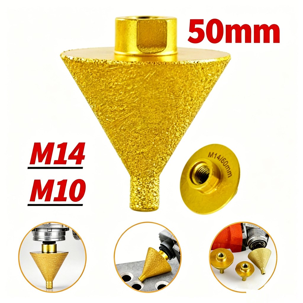Broca Diamantada para Chanfrar M10/M14 | 50mm Mármore, Granito, Cerâmica