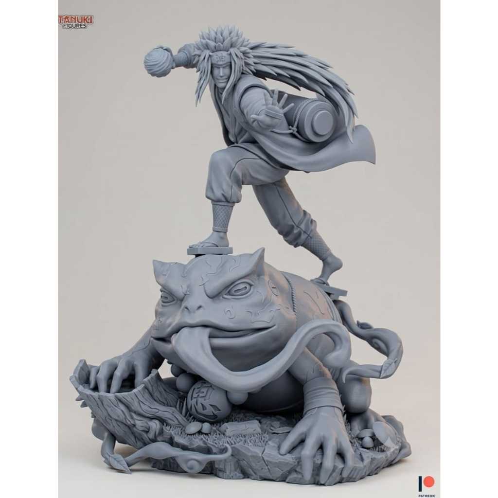 Action Figure Jiraiya Naruto - Sem Pintura (Garage Kit) Resina ABS-Like - Escala 1/10