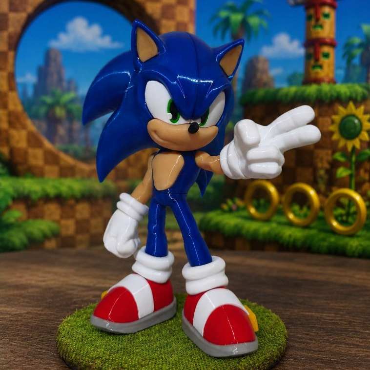 Bonecos Sonic-Shadow-Tails-Ammy The Hedgehog 14 cm – Impressão 3D Colecionável