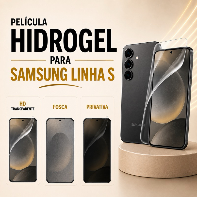 Película Hidrogel Para Tela Celular Samsung Galaxy S26 S25 S24 S23 S22 S21 S20 ULTRA PLUS FE Privacidade Fosca HD