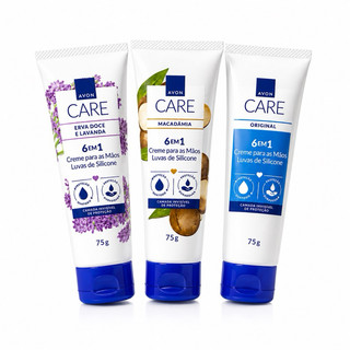 Creme para maos luva de silicone avon care 75g hidratante para as maos