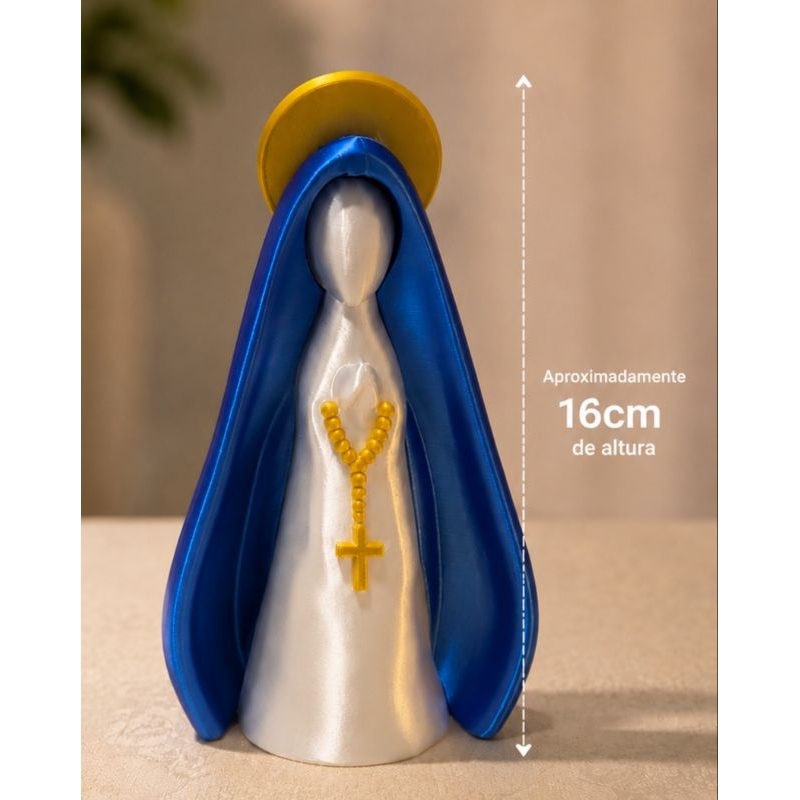 Nossa Senhora Aparecida Decoração- Escultura - Imagem Religiosa - Presente Católico - 16 cm