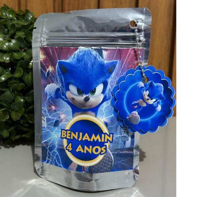 Saquinho personalizado/Lembrancinhas/Festa infantil/Aniversários/Tamanho:10x15/Tema: SONIC