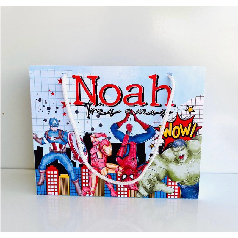 Sacolinha Vingadores Personalizada | Lembrancinha | mimos | Aniversário Vingadores  - SEMI MONTADA - PEGUE E MONTE