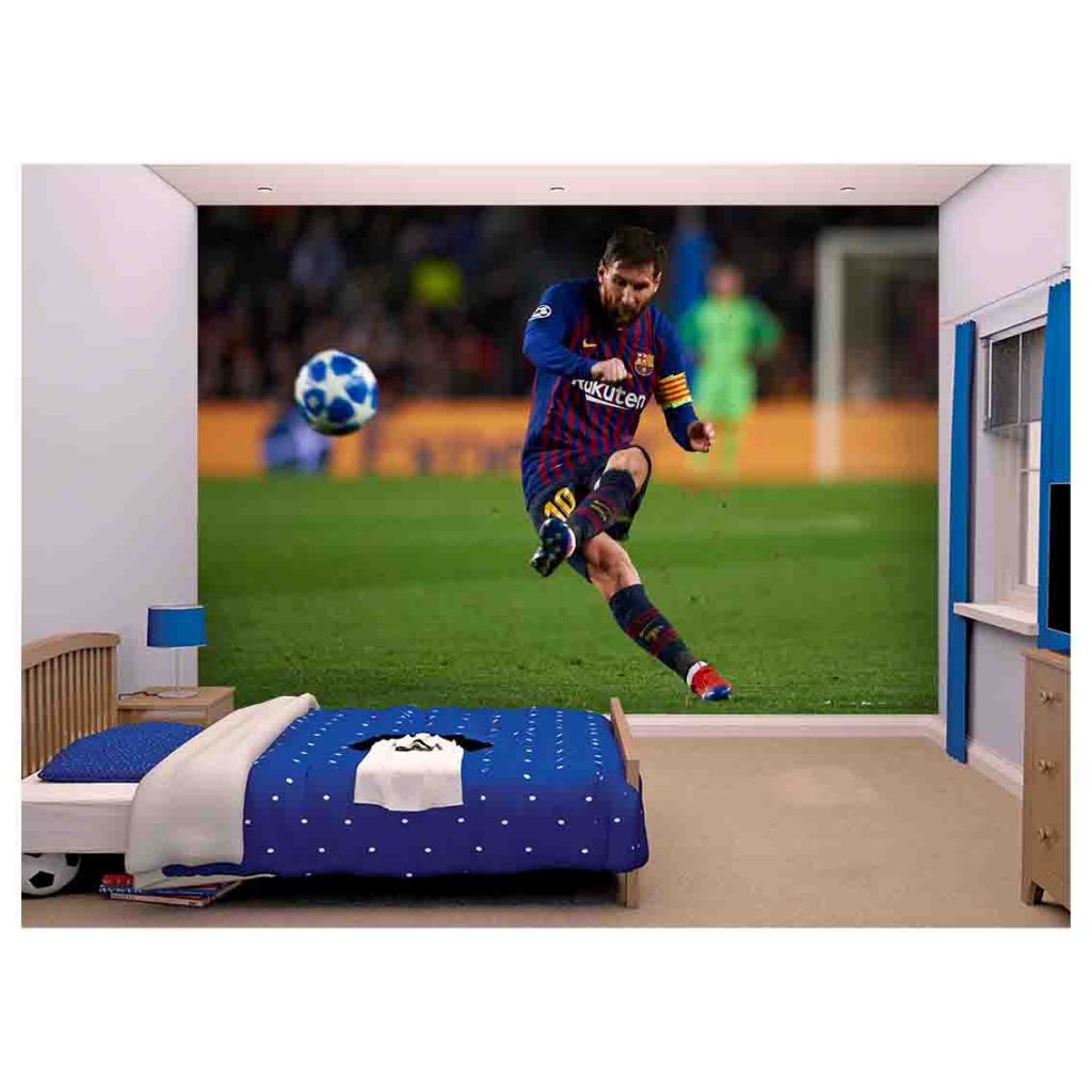 Papel de Parede Esportes Futebol Messi Barcelona Arena Esportiva Bola M² - SPT053
