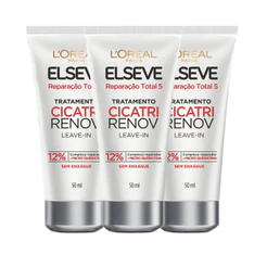 Kit 3 Leave-in Reparação Total 5 Loreal Elseve Cicatri Renov 50ml