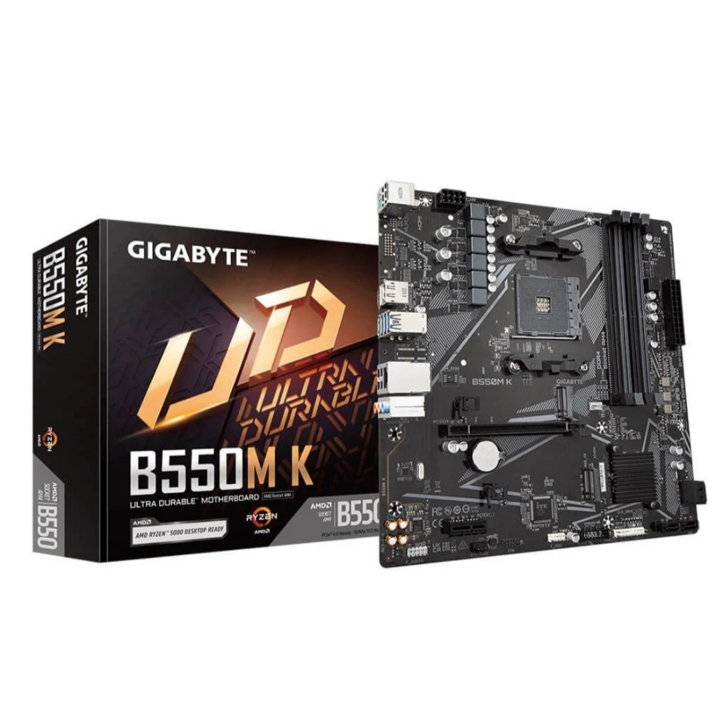 Placa Mãe Gigabyte B550m K Ultra Durable, AMD AM4, Micro ATX, 4 x DDR4, Chipset B550