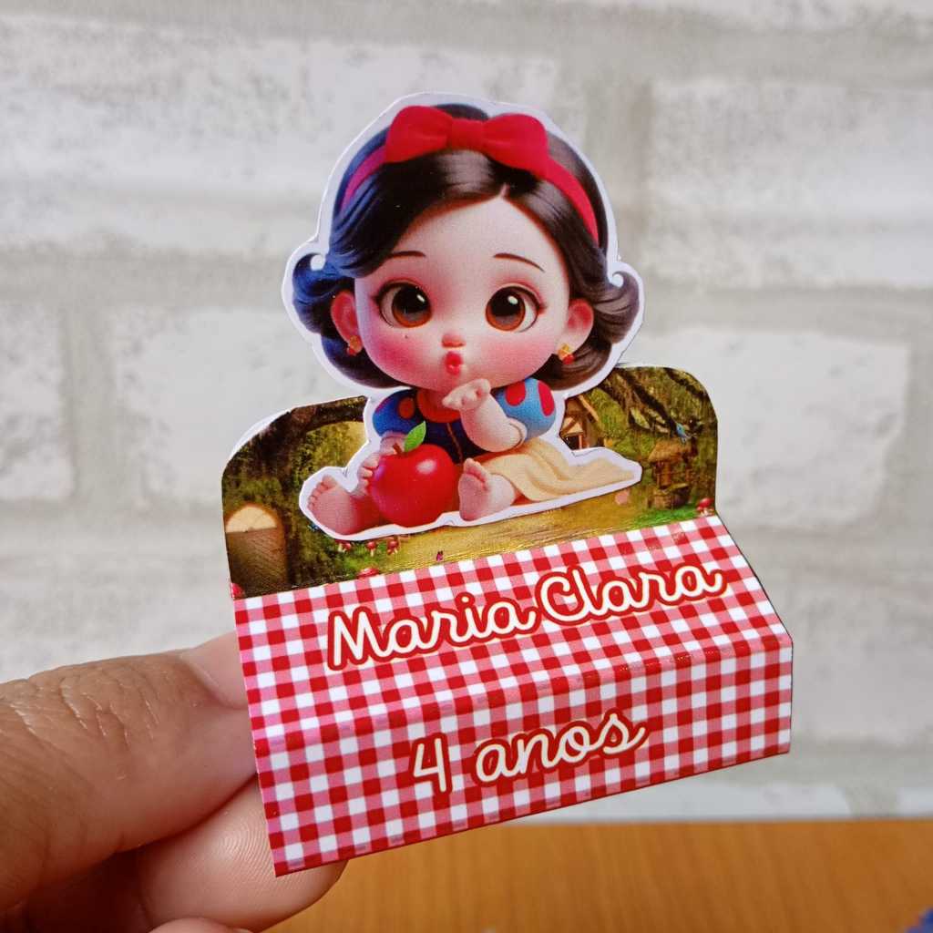 50 PORTA BIS BRANCA DE NEVE BABY- BRANCA DE NEVE CUTE - Lembrancinha Personalizada