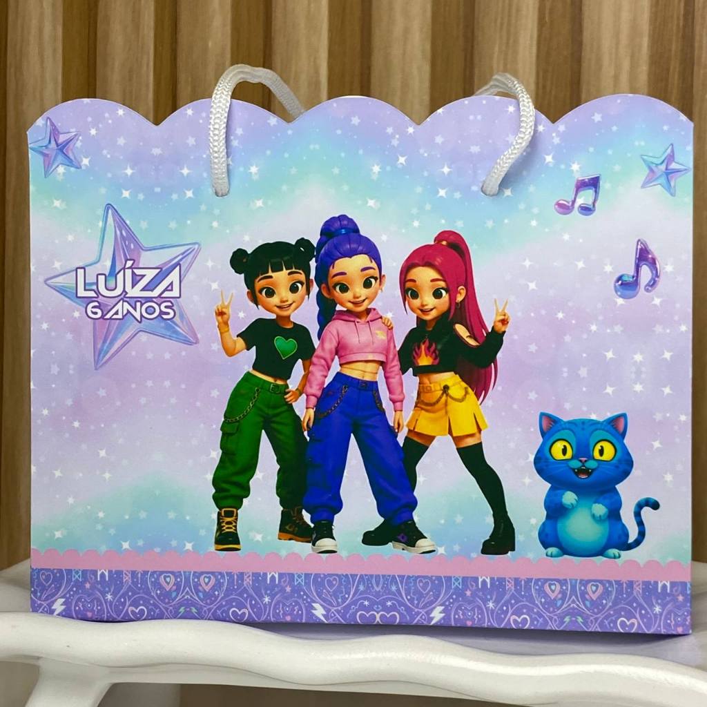 SACOLINHA GUERREIRAS K PERSONALIZADA- PEGUE E MONTE- LEMBRANCINHA GUERREIRAS K