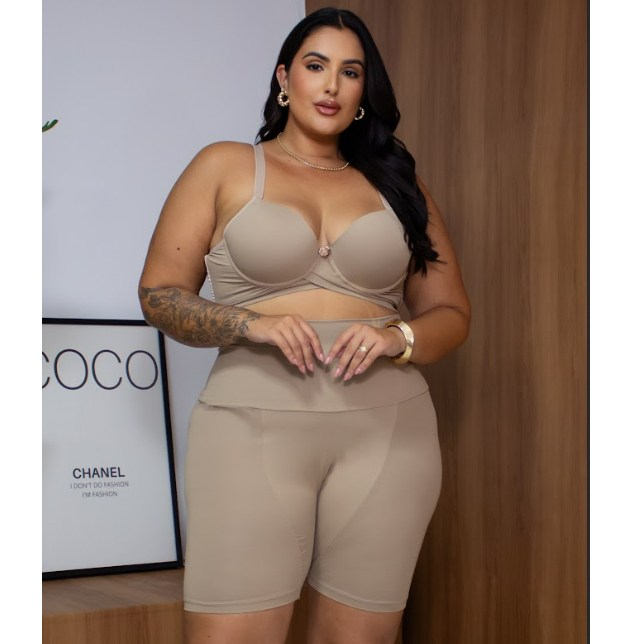 Shorts Íntimo Confy Nica Brasil Bege Forro Completo Algodão | Evita Atrito Coxas | Usar Saia e Vestido | P ao G1
