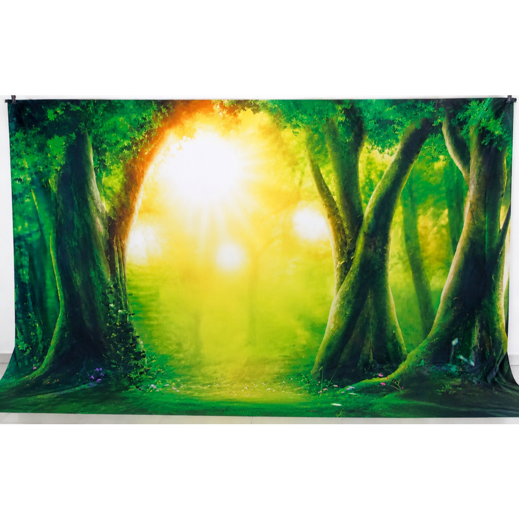 Painel Tecido Sublimado 2,80x4,00m Floresta Bosque Encantado Decoração Festa Aniversario Cenário Fotográfico